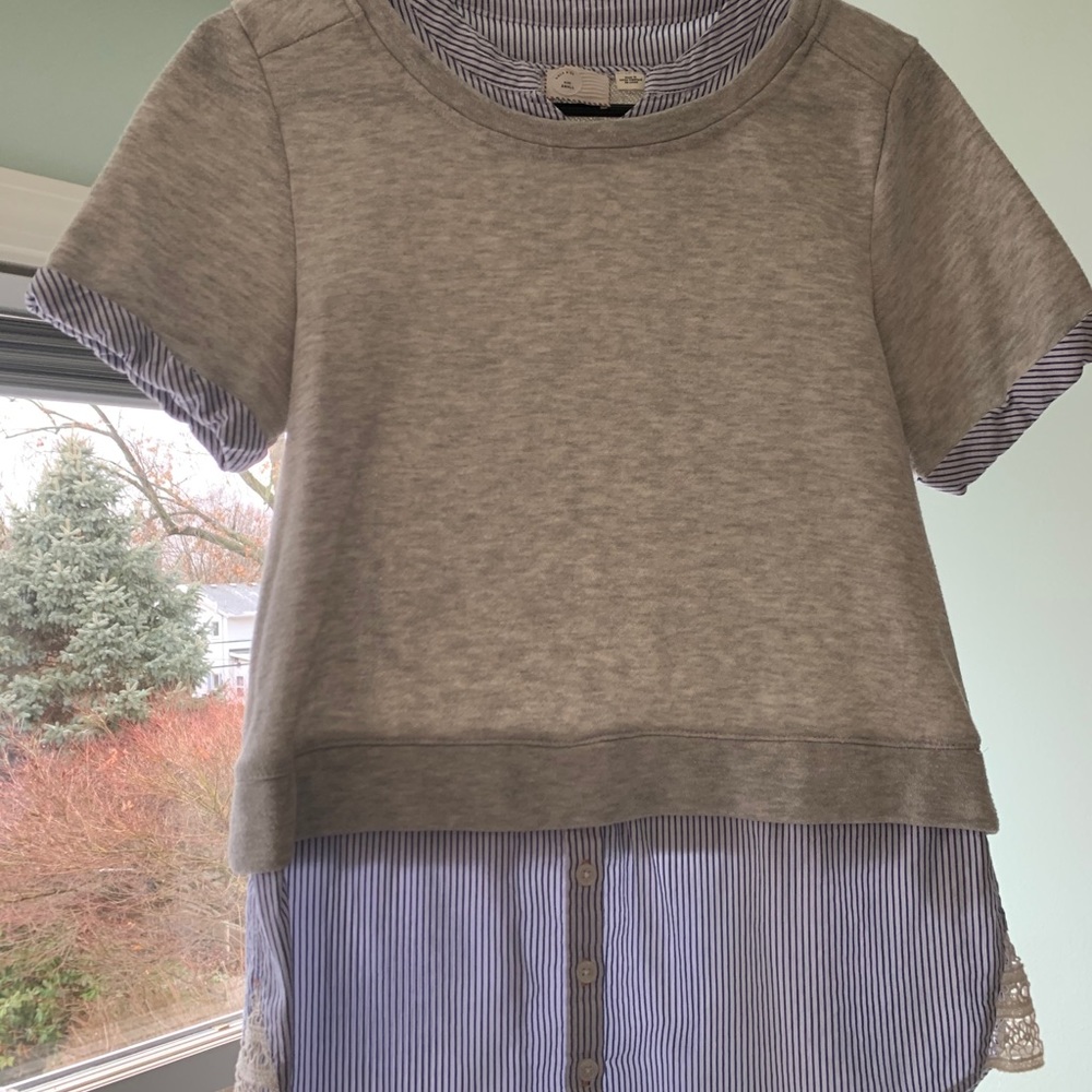 Anthropologie 9-H15 Stcl Shirttail Hem Sweater Sm